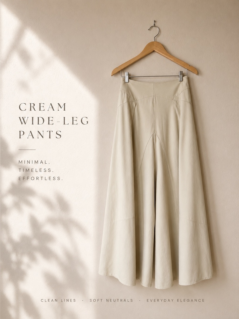 Cream Wide-Leg Pants | Size S 🤍
